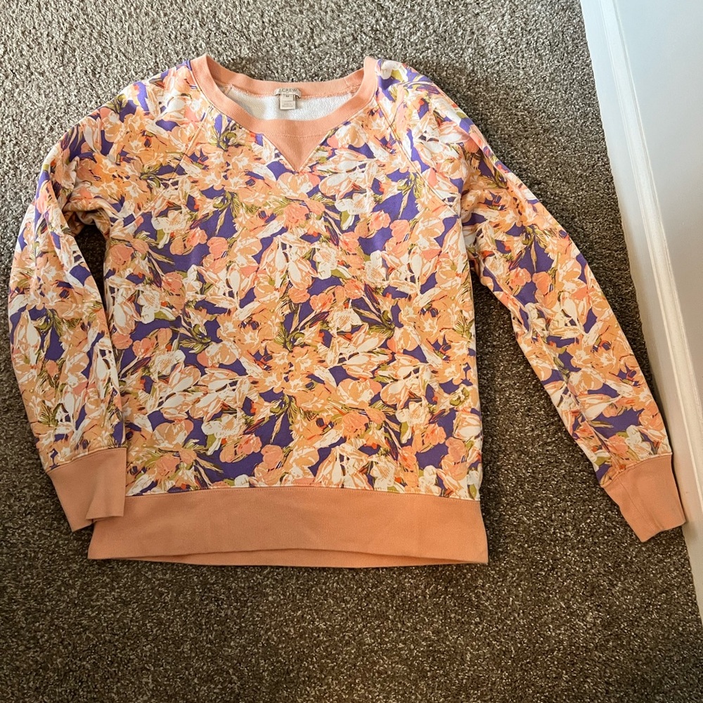 J crew floral sweatshirt